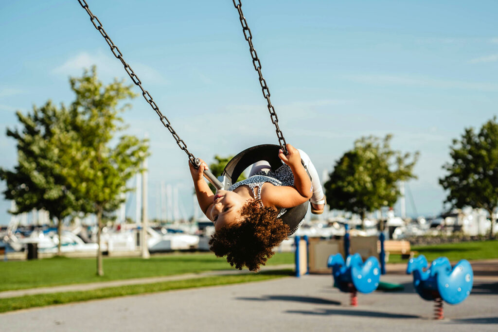 kid taking swing