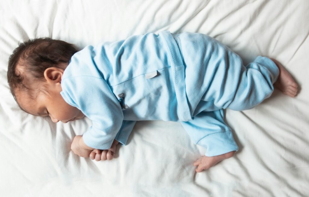 An infant sleeps soundly