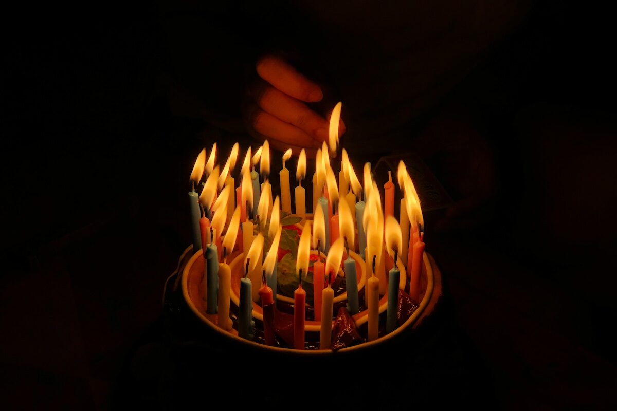 Birthday cake with candles