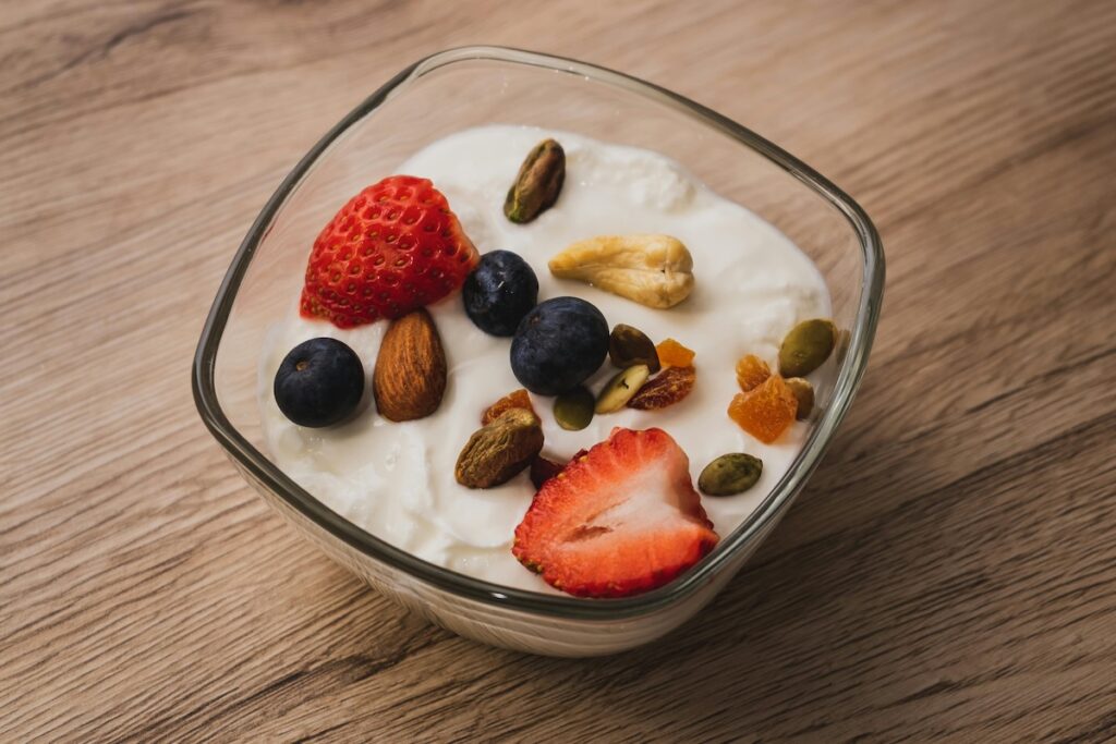 Bowl of yogurt with fruit