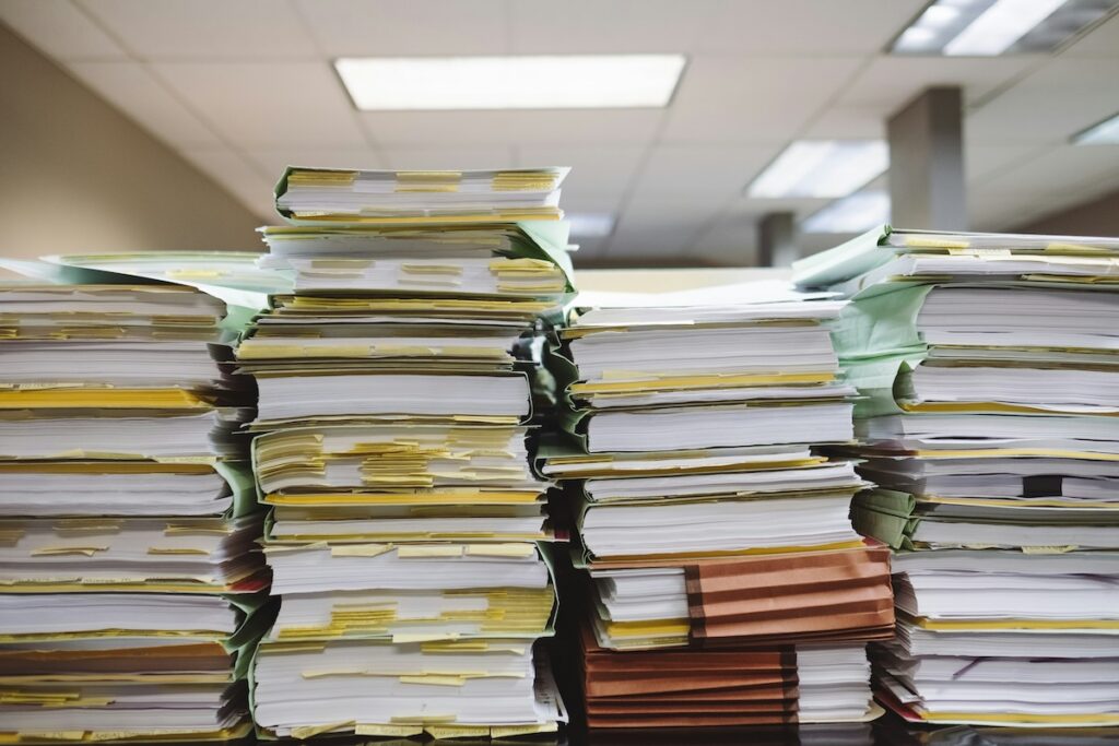 Piles of files