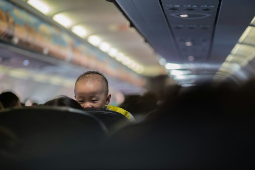 baby in a plane