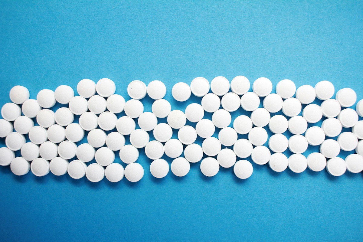 Tablets on a blue background