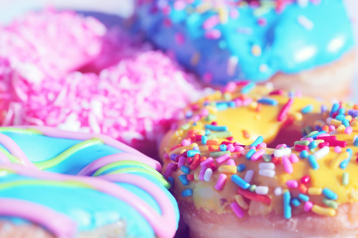 closeup of a donut