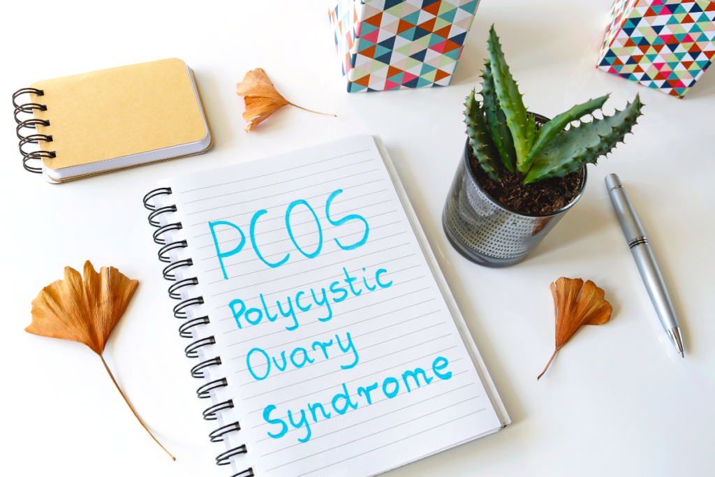 PCOS written on a notebook