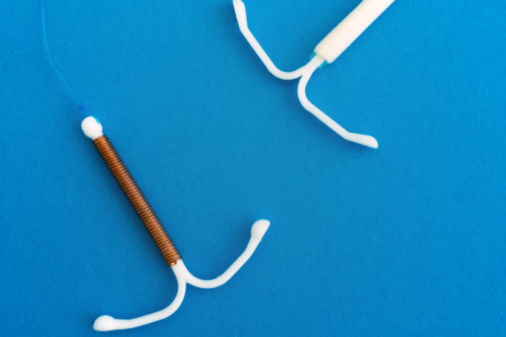 Two IUDs' in a blue background