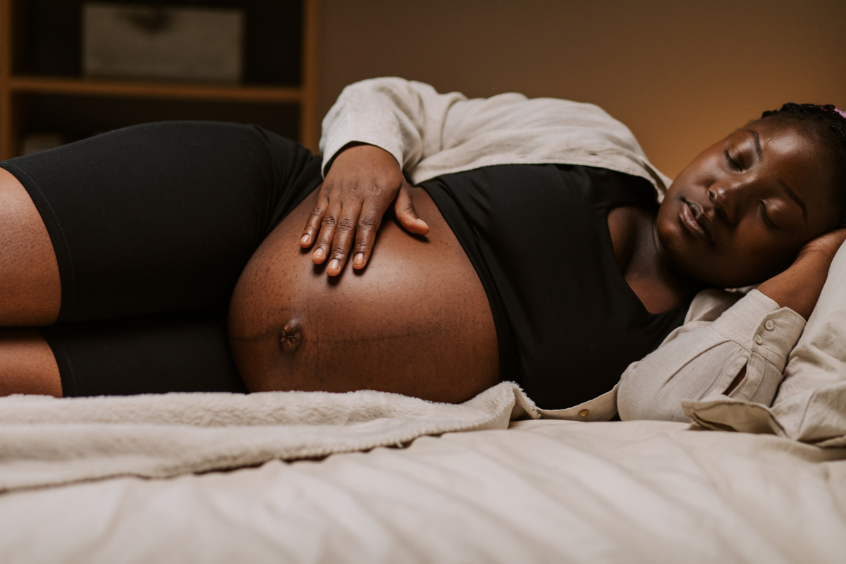 A person going through labor