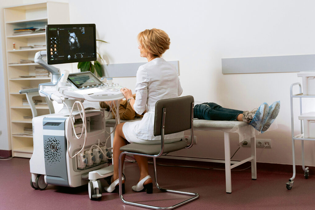 A pregnant person getting an ultrasound