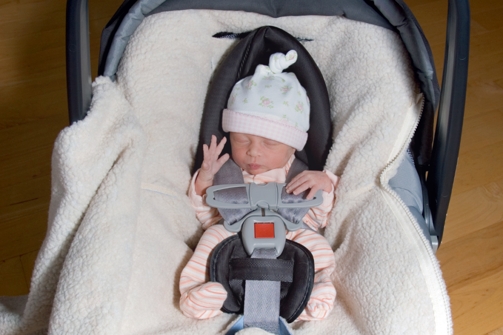 An infant in a car seat