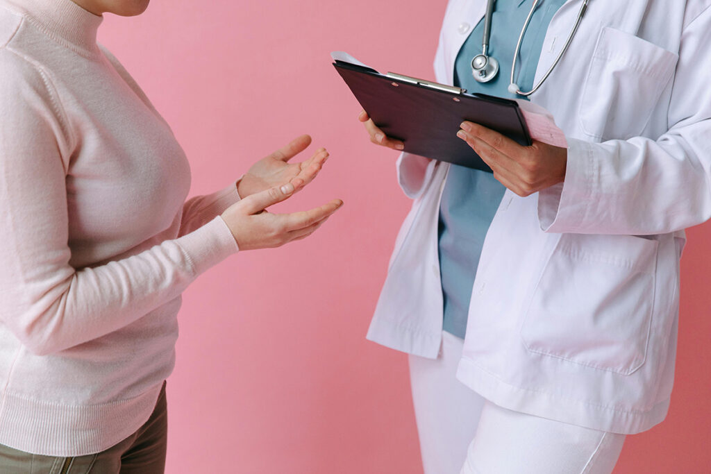 A doctor discussing results with a patient